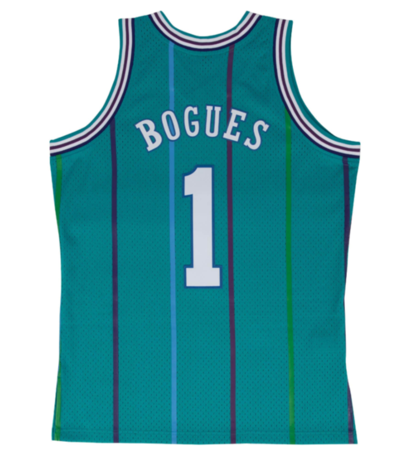 MUGGSY BOGUES Charlotte Hornets Mitchell & NESS 1992 SWINGMAN JERSEY