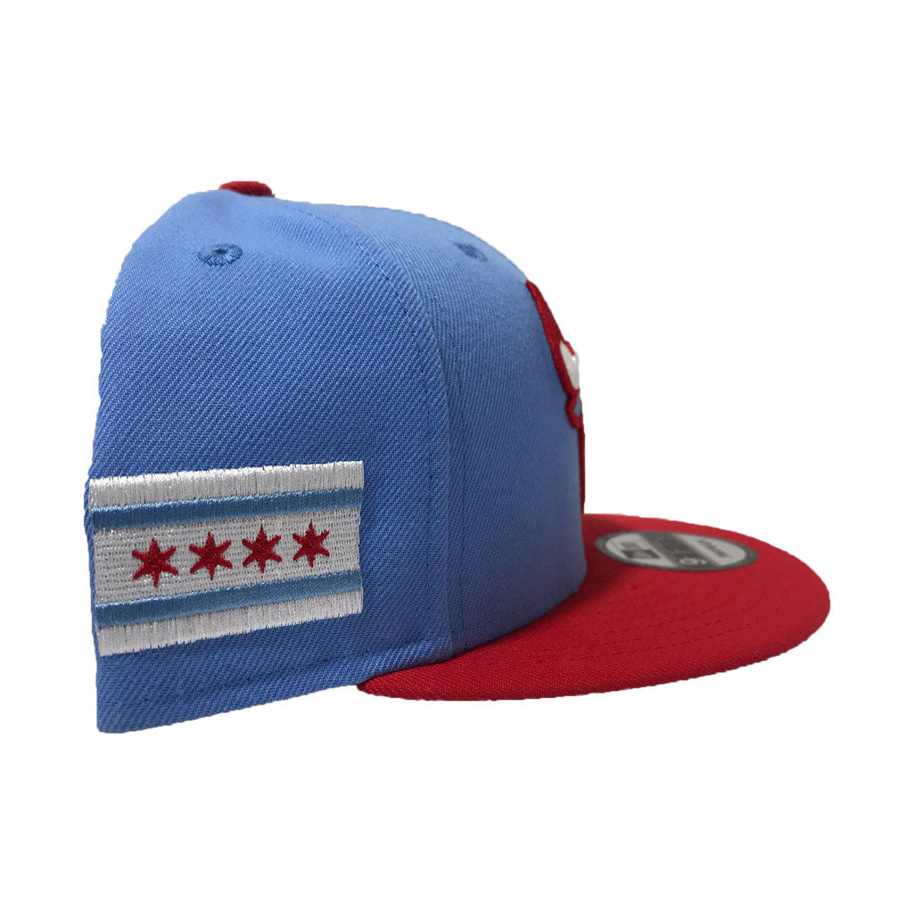 CHICAGO BULLS SKY BLUE/ RED NEW ERA 9FIFTY SNAPBACK CAP