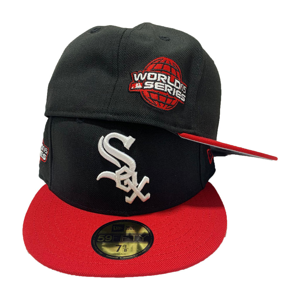 CHICAGO WHITE SOX 2005 WORLD SERIES BLACK/ RED NEW ERA 59FIFTY FITTED CAP