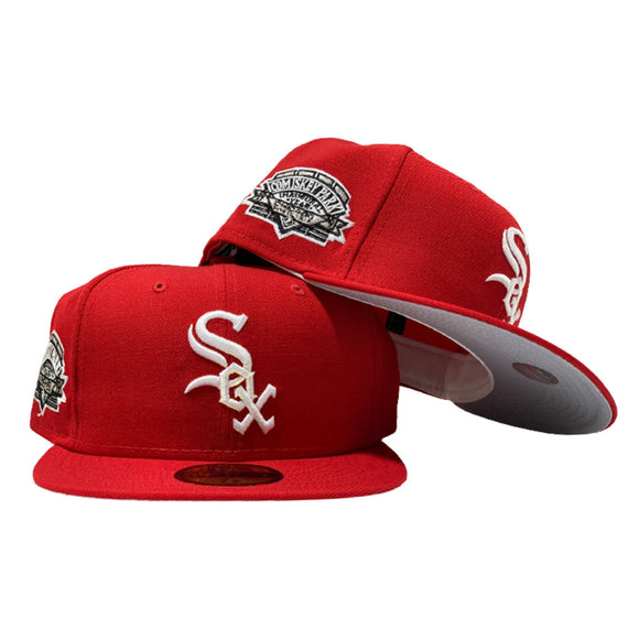 Chicago White Sox COMISKEY Park New Era Fitted 59Fifty Hat (Pinot Red –  ECAPCITY