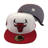 Chicago Bulls 6th Times Championship White Red New Era Fitted Hat