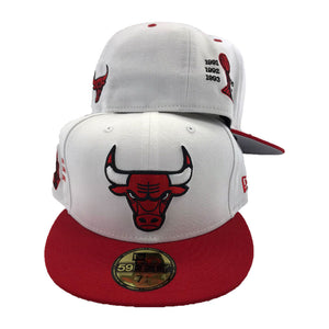 Chicago Bulls 6th Times Championship White Red New Era Fitted Hat