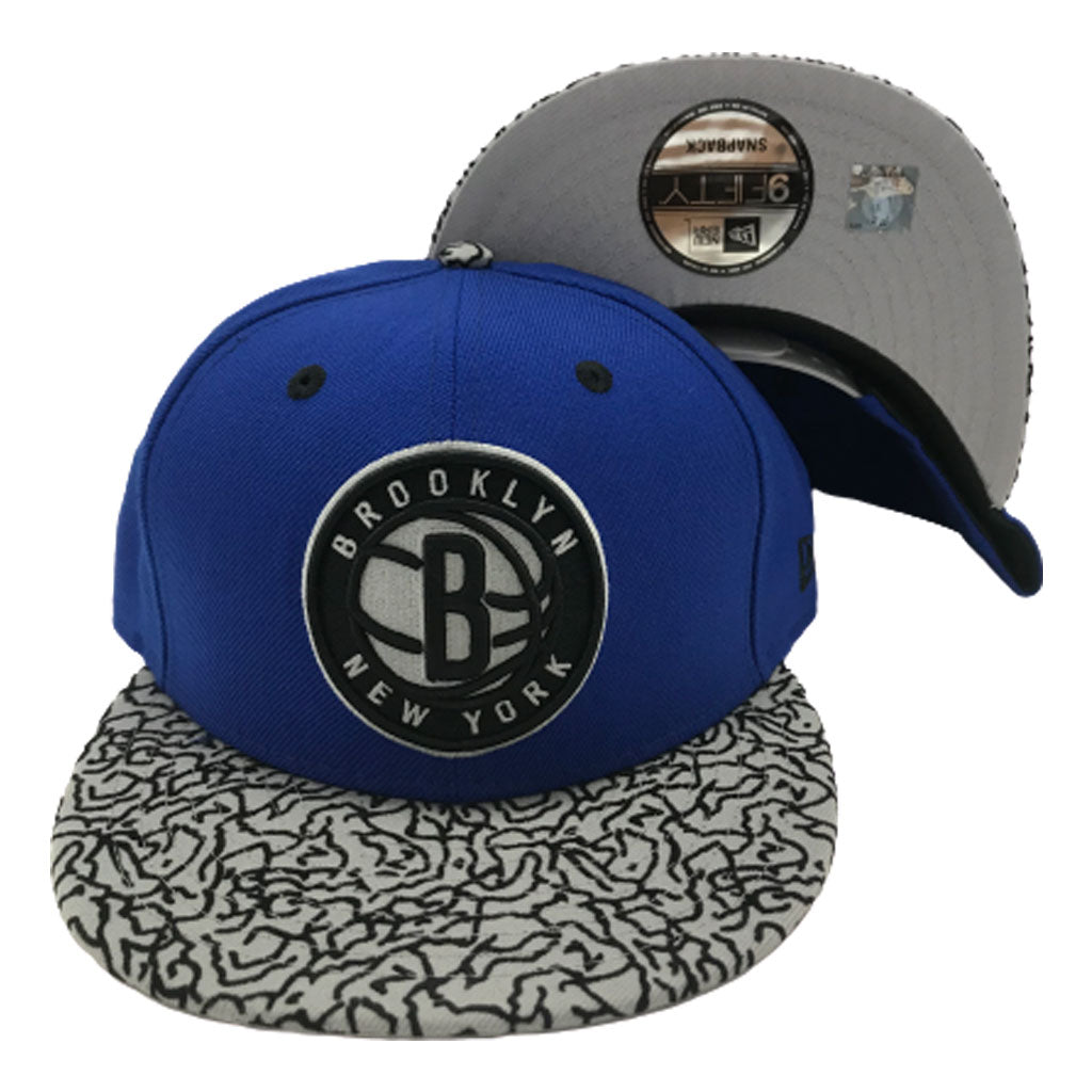 Exclusive Brooklyn Nets Royal Cement New Era 9Fifty Snapback Hat