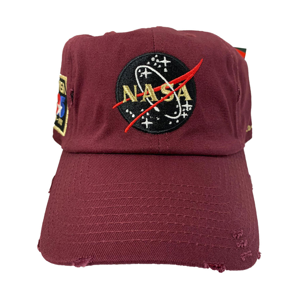 FIELD GRADE BURGUNDY NASA DAD HAT 25TH ANNIVERSARY PATCH