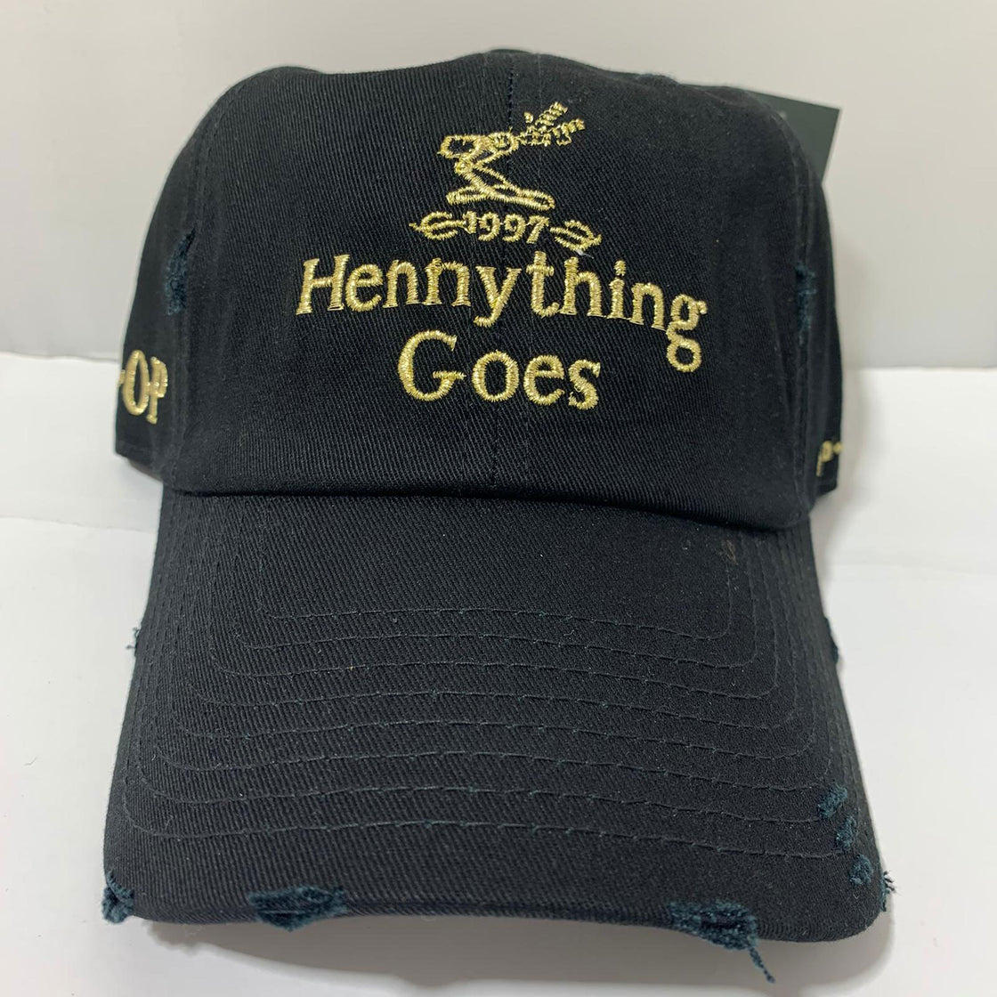 FIELD GRADE HENNYTHING GOES DAD HAT-BLACK CAP GOLD LOGO