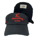 FIELD GRADE HENNYTHING GOES DAD HAT-BLACK CAP RED  LOGO