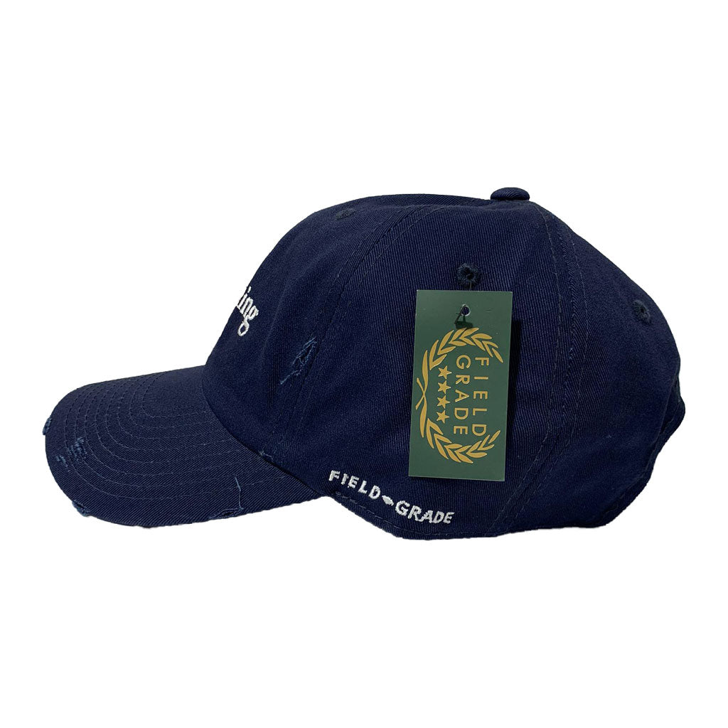 FIELD GRADE HENNYTHING GOES DAD HAT- NAVY CAP WITH WHITE  LOGO