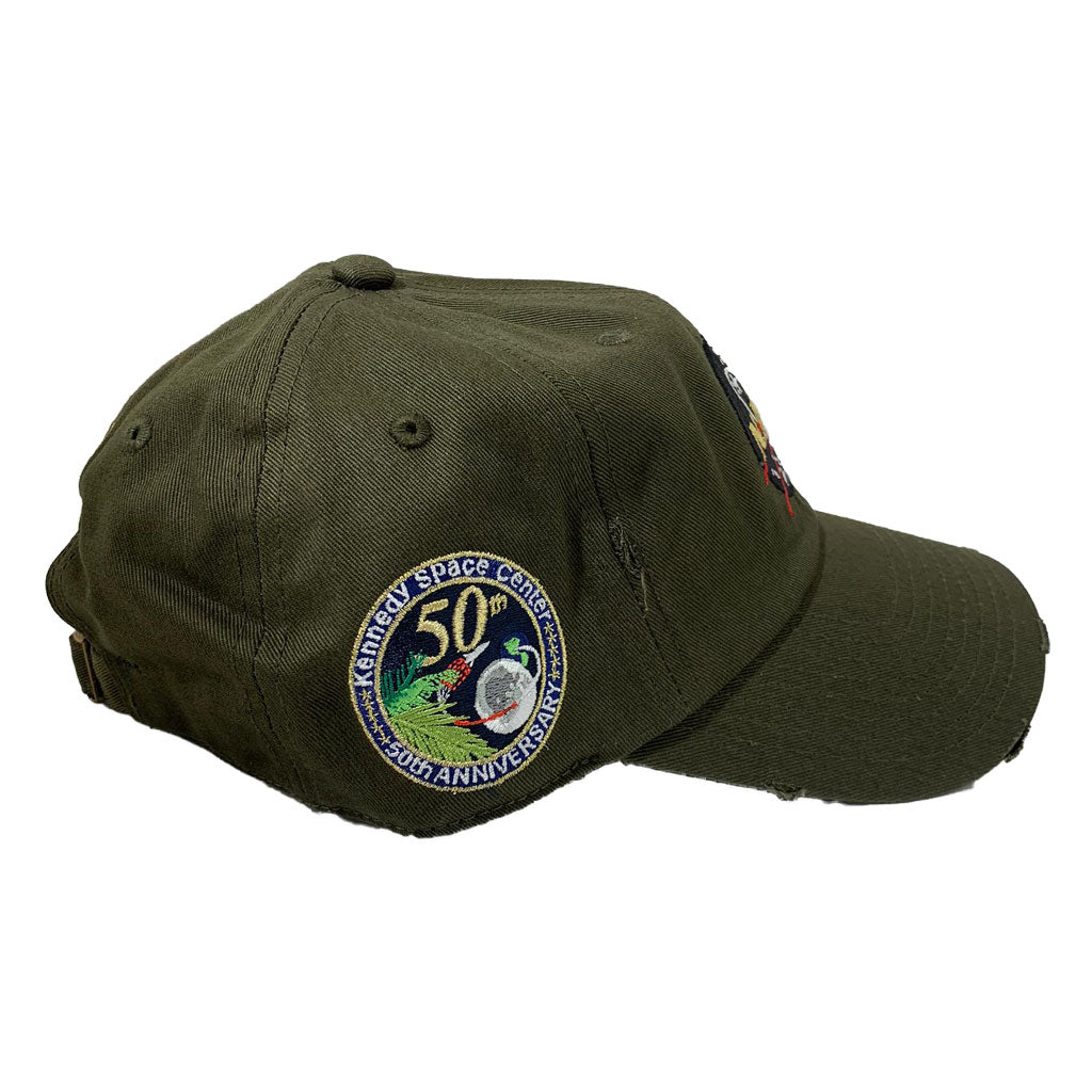 FIELD GRADE OLIVE NASA DAD HAT 50TH ANNIVERSARY PATCH