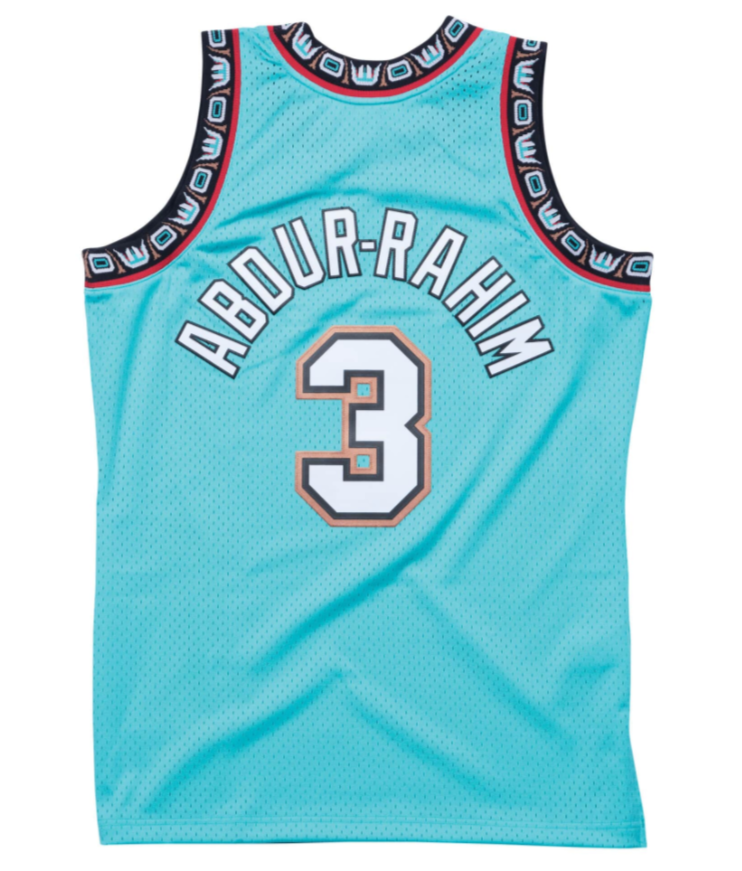 SHAREEF ABDUR-RAHIM VANCOUVER GRIZZLIES MITCHELL & NESS 1996 SWINGMAN JERSEY