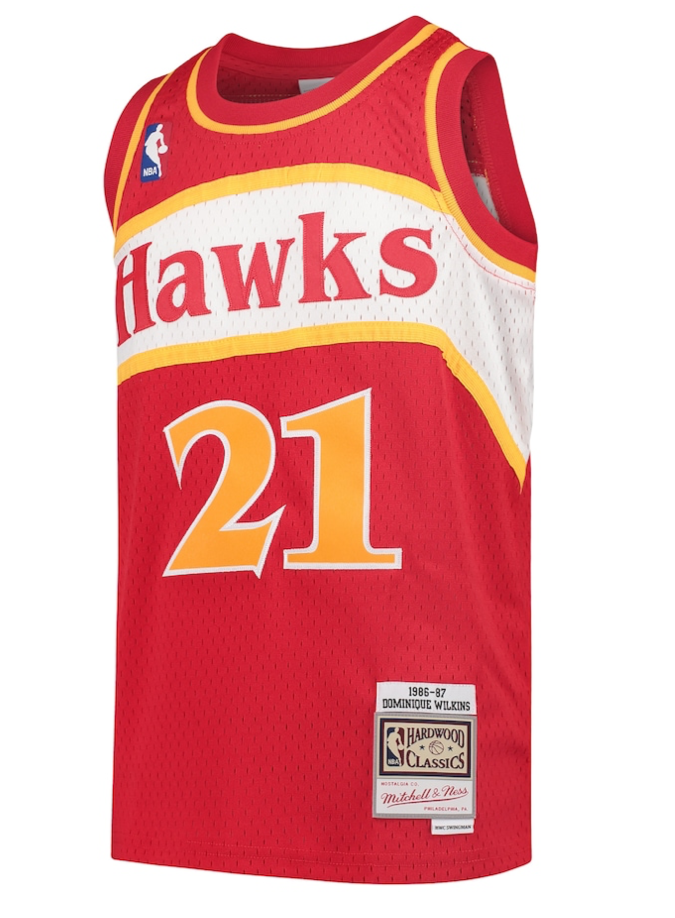 DOMINIQUE WILKINS ATLANTA HAWKS MITCHELL & NESS 1986 SWINGMAN JERSEY