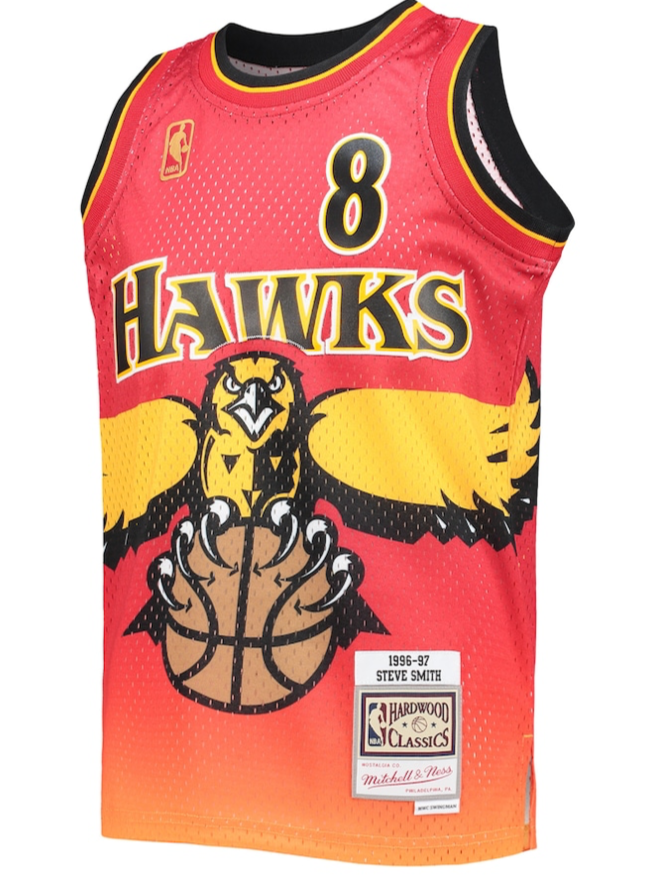ATLANTA HAWKS 1996 STEVE SMITH FADEAWAY NBA MITCHELL & NESS SWINGMAN JERSEY