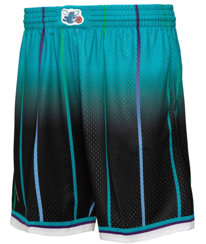 CHARLOTTE HORNETS FADEAWAY 1995 NBA MITCHELL & NESS SWINGMAN SHORTS