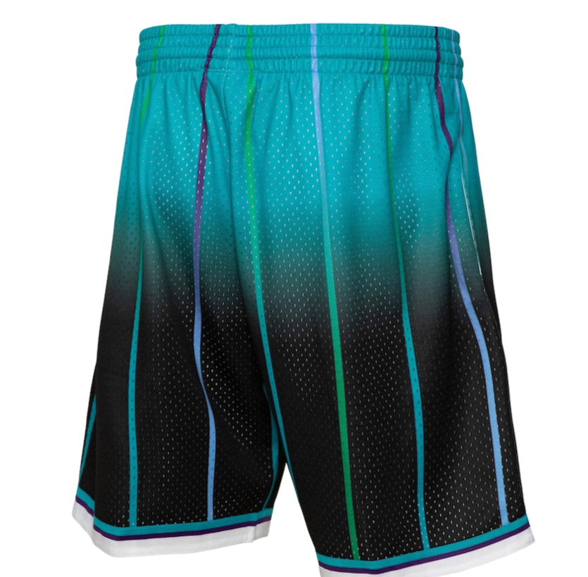CHARLOTTE HORNETS FADEAWAY 1995 NBA MITCHELL & NESS SWINGMAN SHORTS