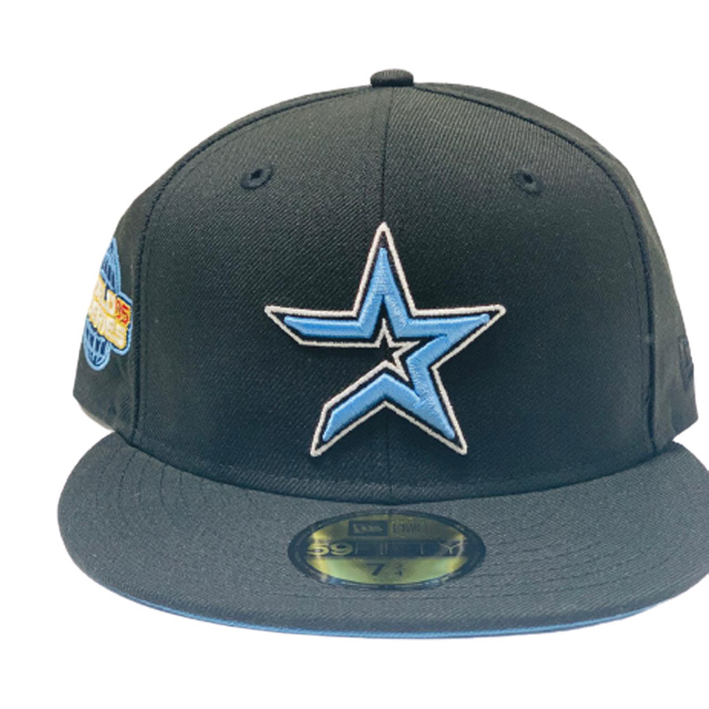 HOUSTON ASTROS 2005 WORLD SERIES BLACK ICY BRIM NEW ERA FITTED HAT