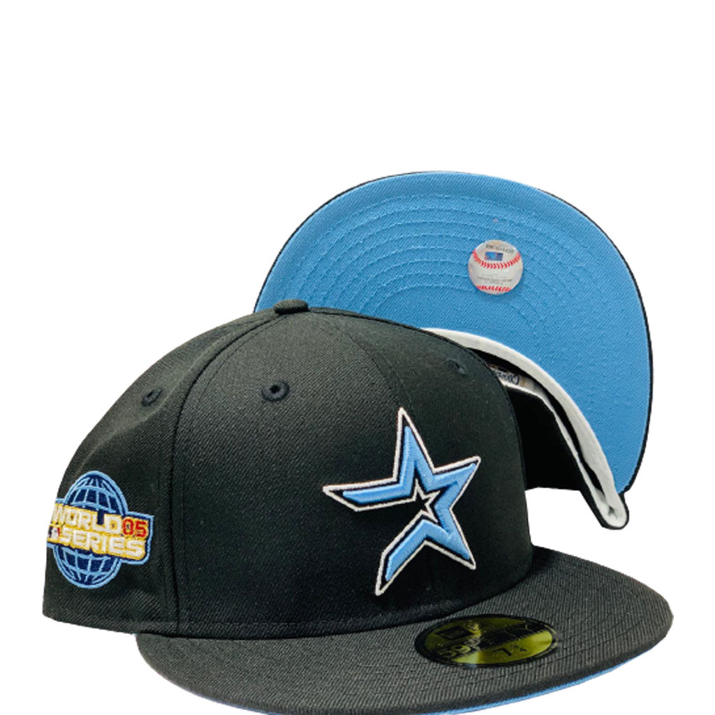HOUSTON ASTROS 2005 WORLD SERIES BLACK ICY BRIM NEW ERA FITTED HAT