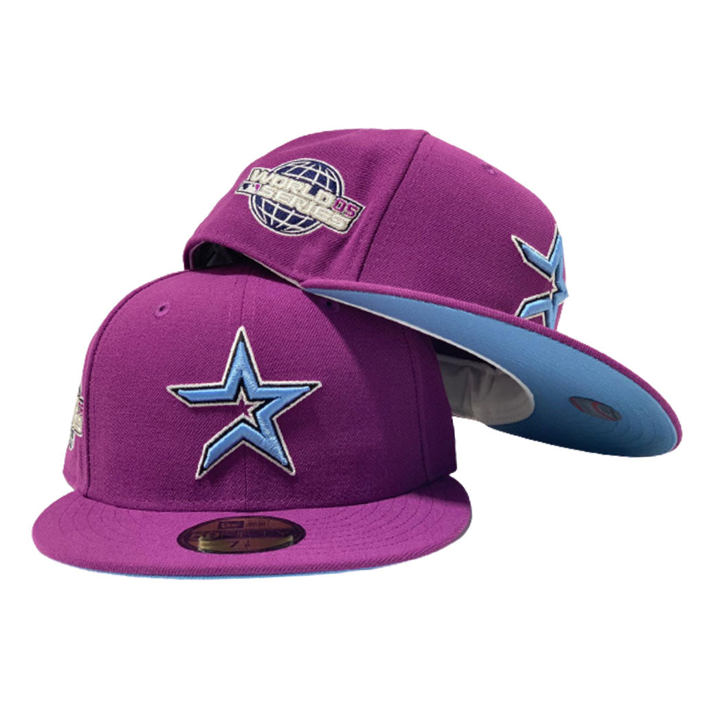 HOUSTON ASTRO 2005 WORLD SERIES GRAPE ICY BRIM NEW ERA FITTED HAT