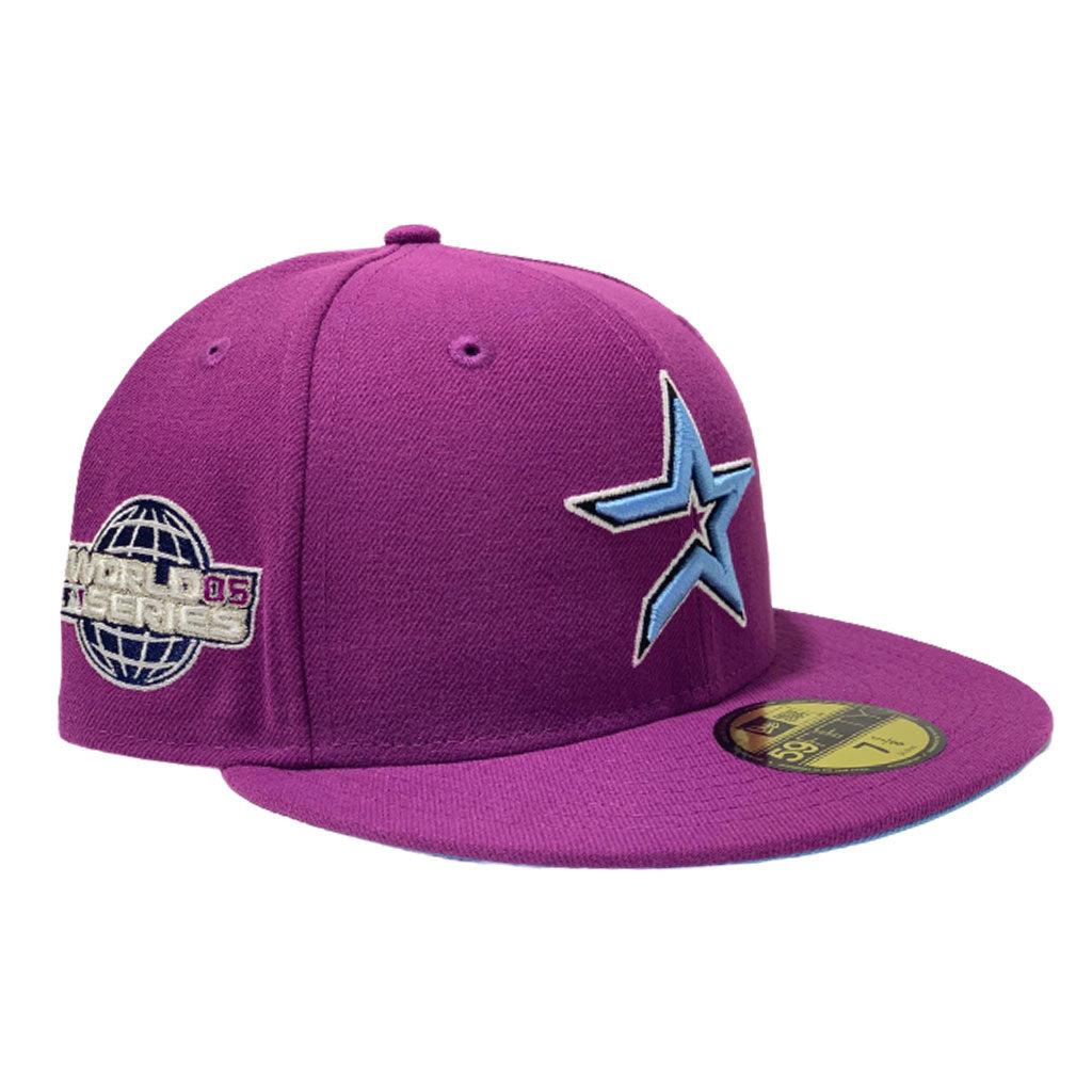 HOUSTON ASTRO 2005 WORLD SERIES GRAPE ICY BRIM NEW ERA FITTED HAT