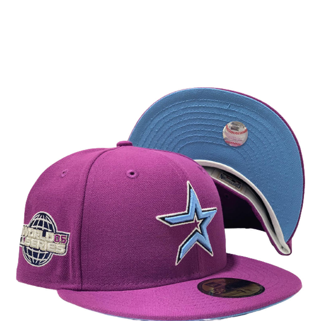 HOUSTON ASTRO 2005 WORLD SERIES GRAPE ICY BRIM NEW ERA FITTED HAT