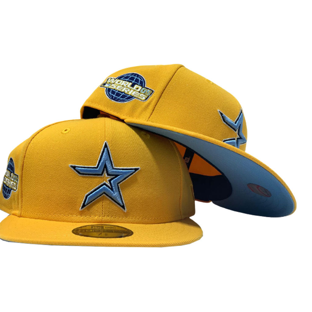 HOUSTON ASTRO 2005 WORLD SERIES YELLOW ICY BRIM NEW ERA FITTED HAT