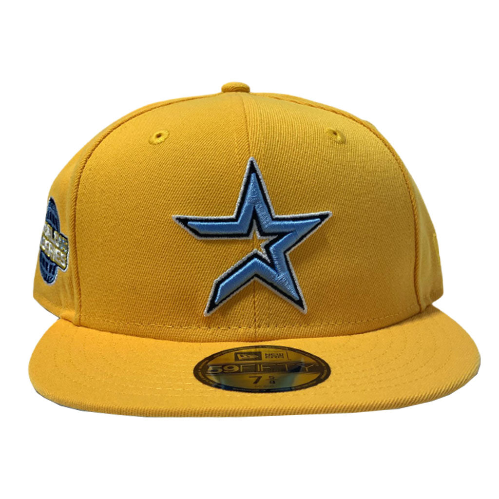HOUSTON ASTRO 2005 WORLD SERIES YELLOW ICY BRIM NEW ERA FITTED HAT