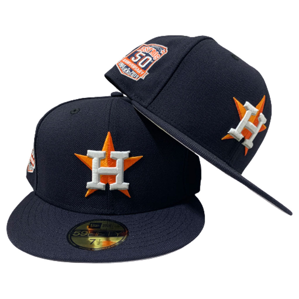 HOUSTON ASTROS NAVY BLUE 50TH ANNIVERSARY NEW ERA FITTED HAT