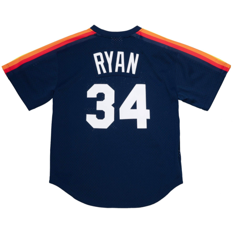 Nolan Ryan Houston Astros Mitchell & Ness Barring Practice Jersey