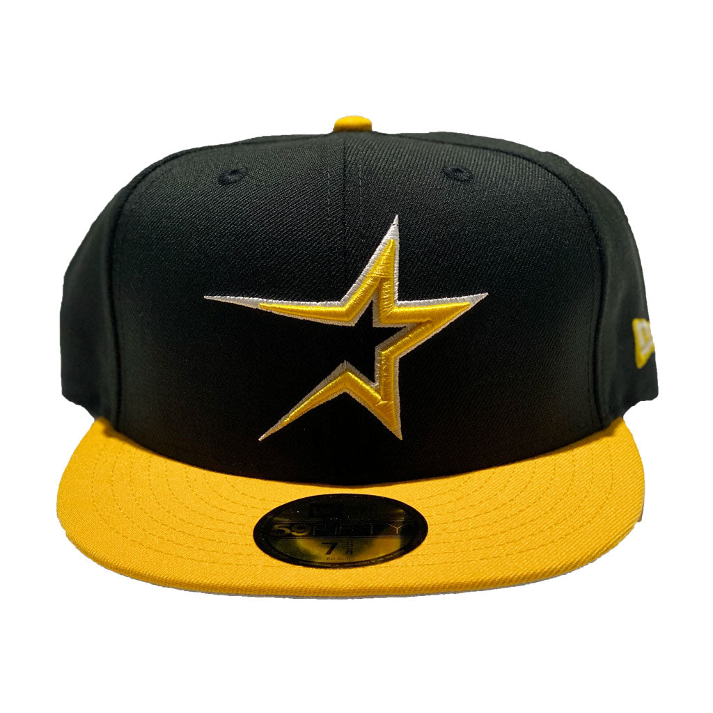 Houston Astro Black Yellow Visor New Era Fitted Hat