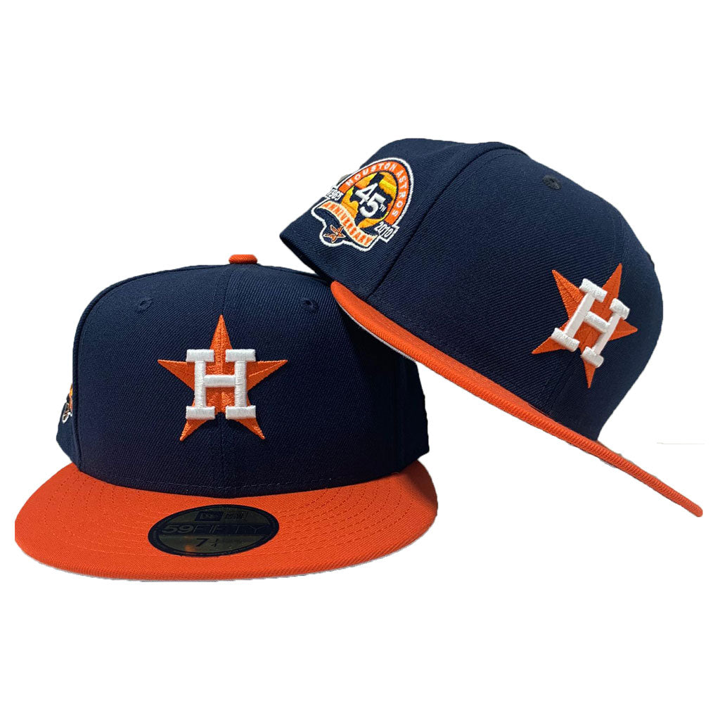 Houston Astro Navy Orange 45th Anniversary Navy Orange New Era Fitted Hat