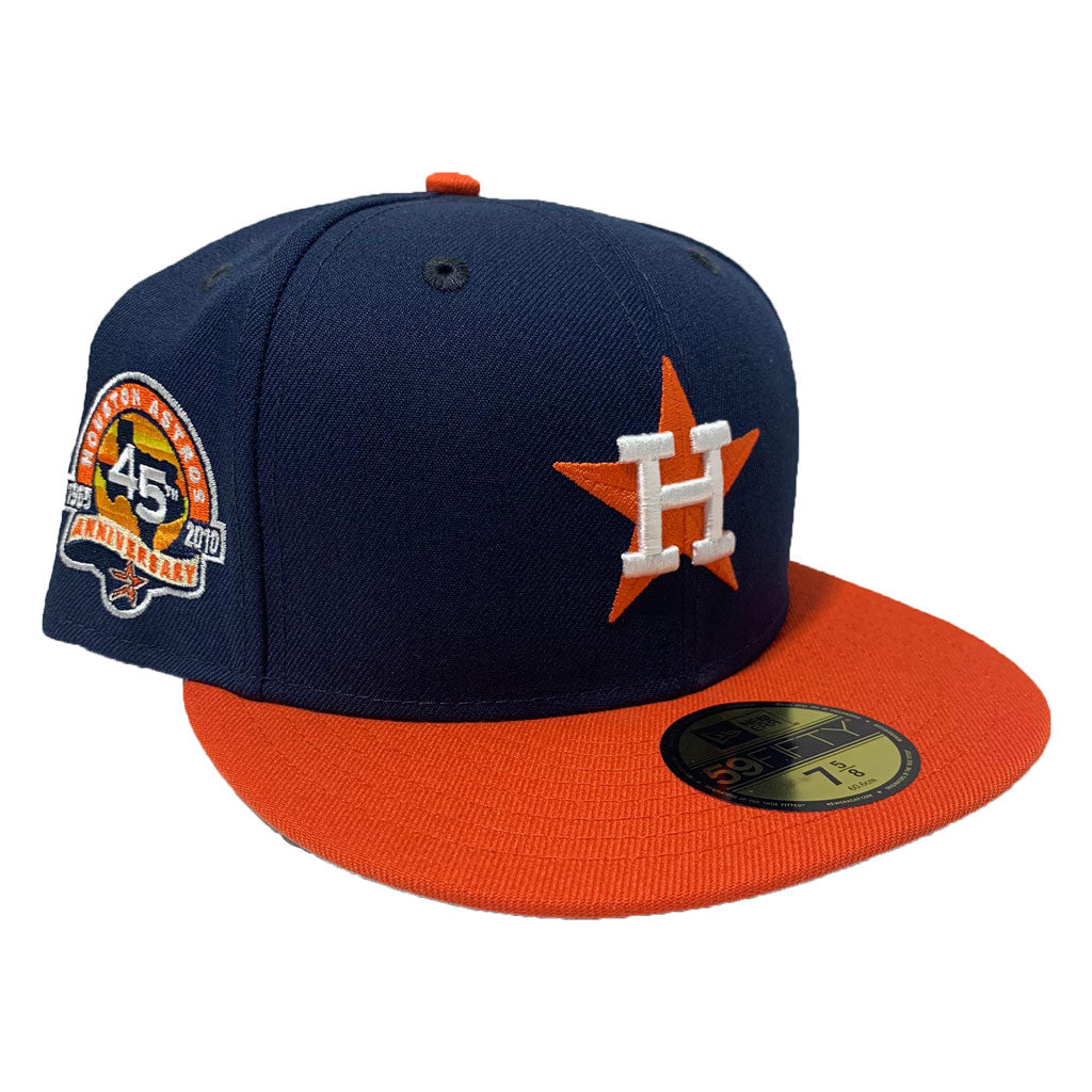 Houston Astro Navy Orange 45th Anniversary Navy Orange New Era Fitted Hat