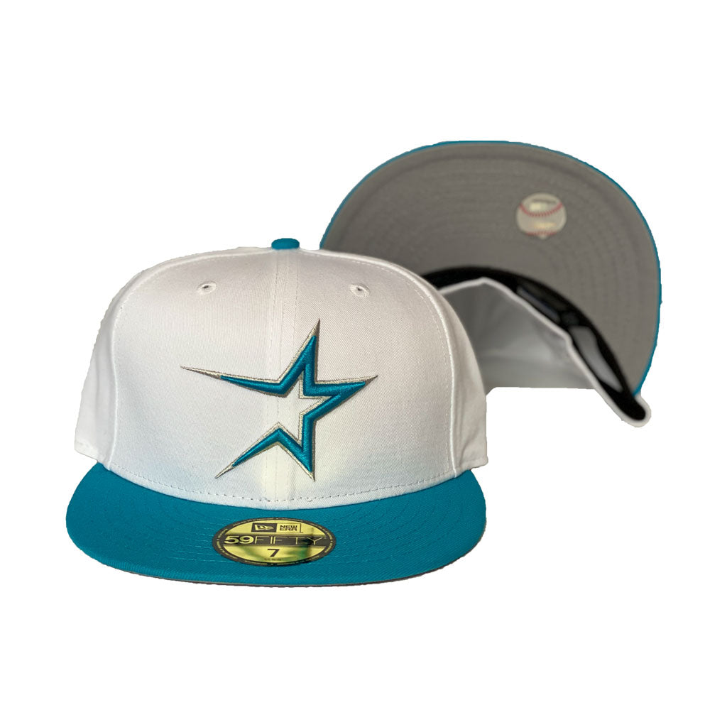 Houston Astro White Teal Visor New Era Fitted Hat