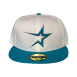 Houston Astro White Teal Visor New Era Fitted Hat