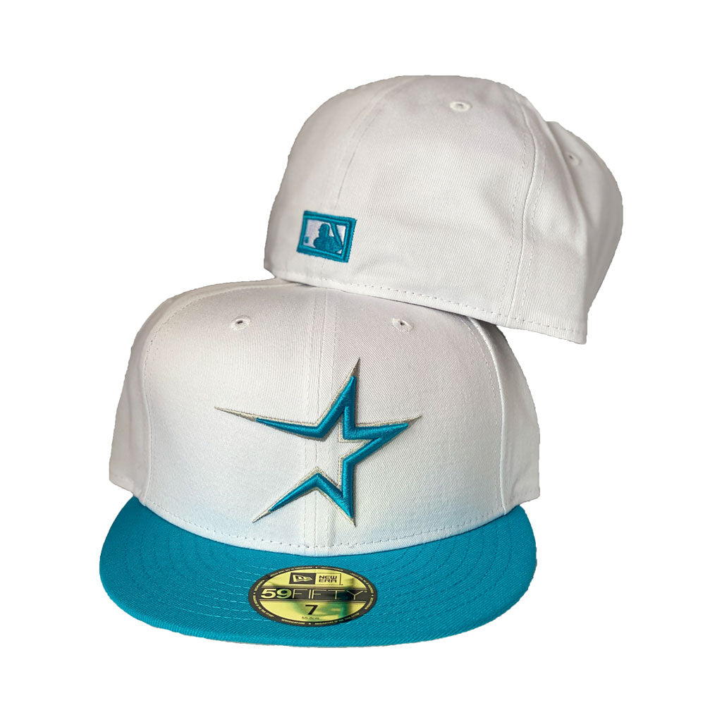 Houston Astro White Teal Visor New Era Fitted Hat