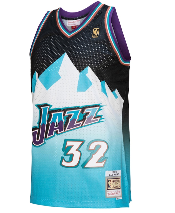 Utah Jazz 1996 Karl Malone fadeway NBA Mitchell & Ness Swingman Jersy