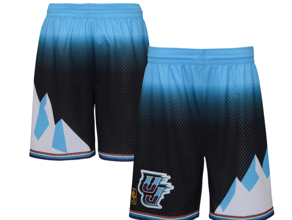 UTAH JAZZ FADEAWAY 1996 NBA MITCHELL & NESS SWINGMAN SHORTS