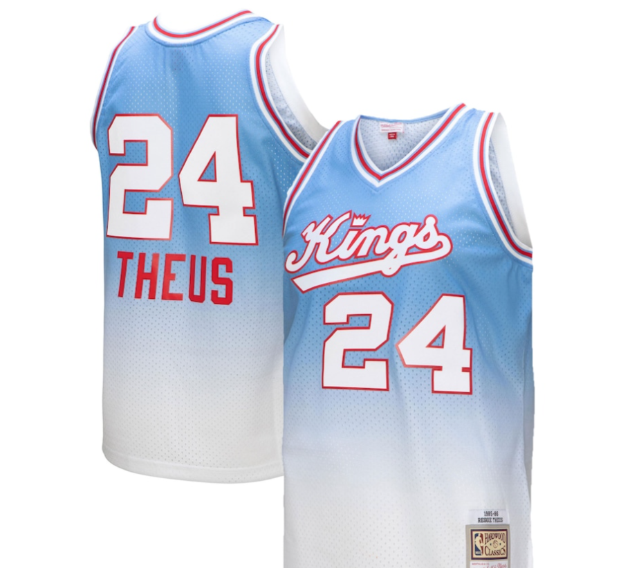 SACRAMENTO KINGS 1985 REGGIE THEUSFADEAWAY NBA MITCHELL & NESS SWINGMAN JERSEY