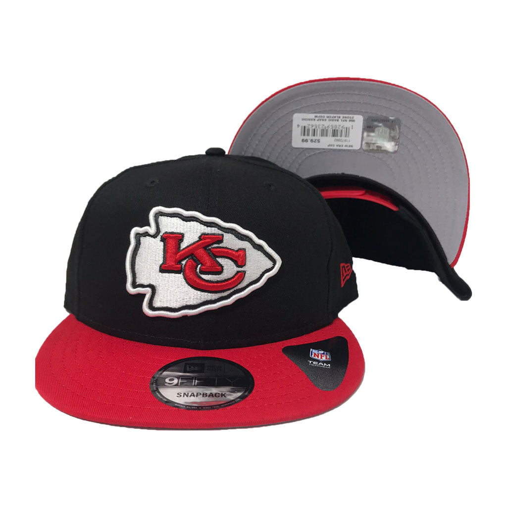 KANSAS CITY CHIEFS BLACK/ RED 9FIFTY NEW ERA SNAPBACK CAP
