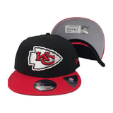 KANSAS CITY CHIEFS BLACK/ RED 9FIFTY NEW ERA SNAPBACK CAP