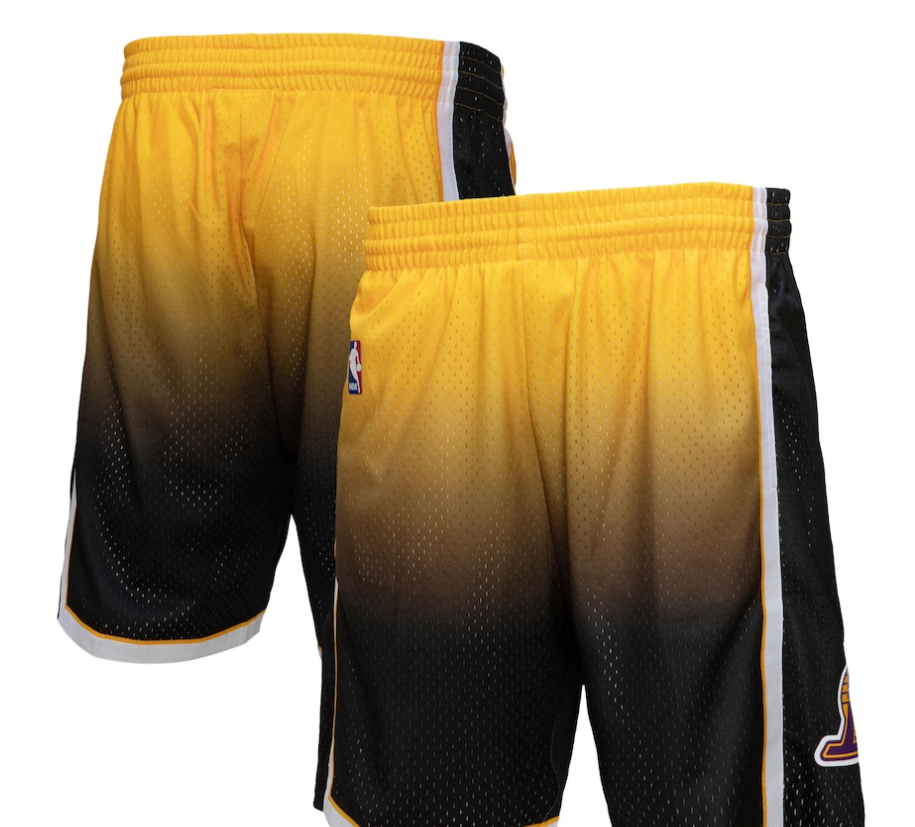 LOS ANGELES LAKERS FADEAWAY 2009 NBA MITCHELL & NESS SWINGMAN SHORTS