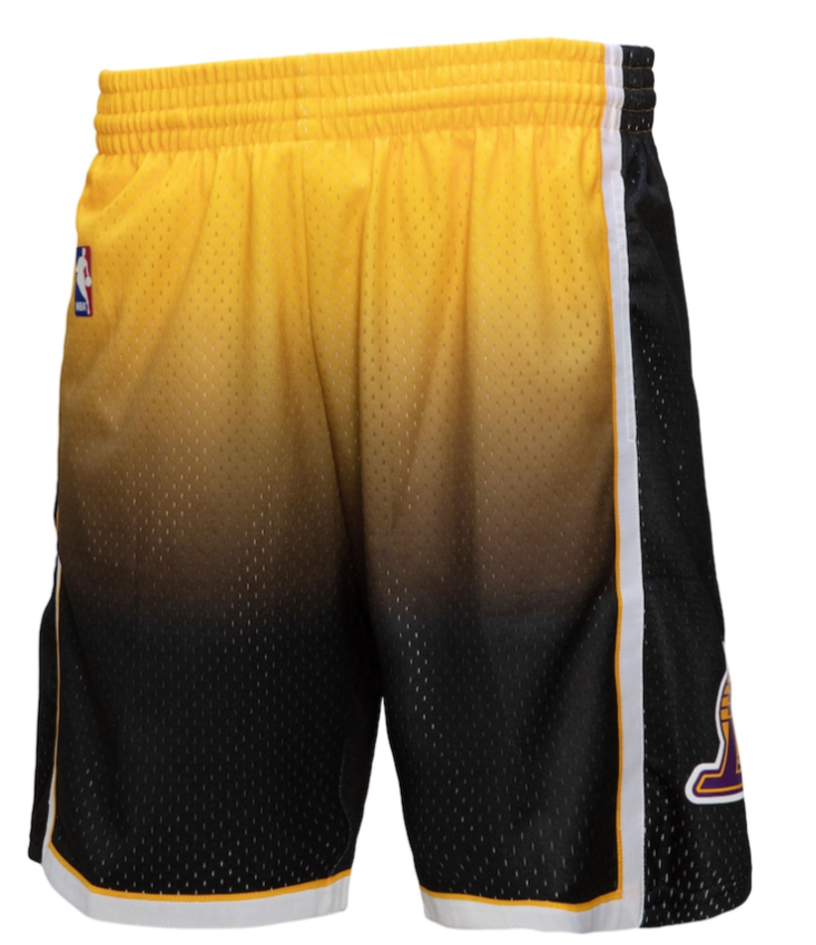 LOS ANGELES LAKERS FADEAWAY 2009 NBA MITCHELL & NESS SWINGMAN SHORTS