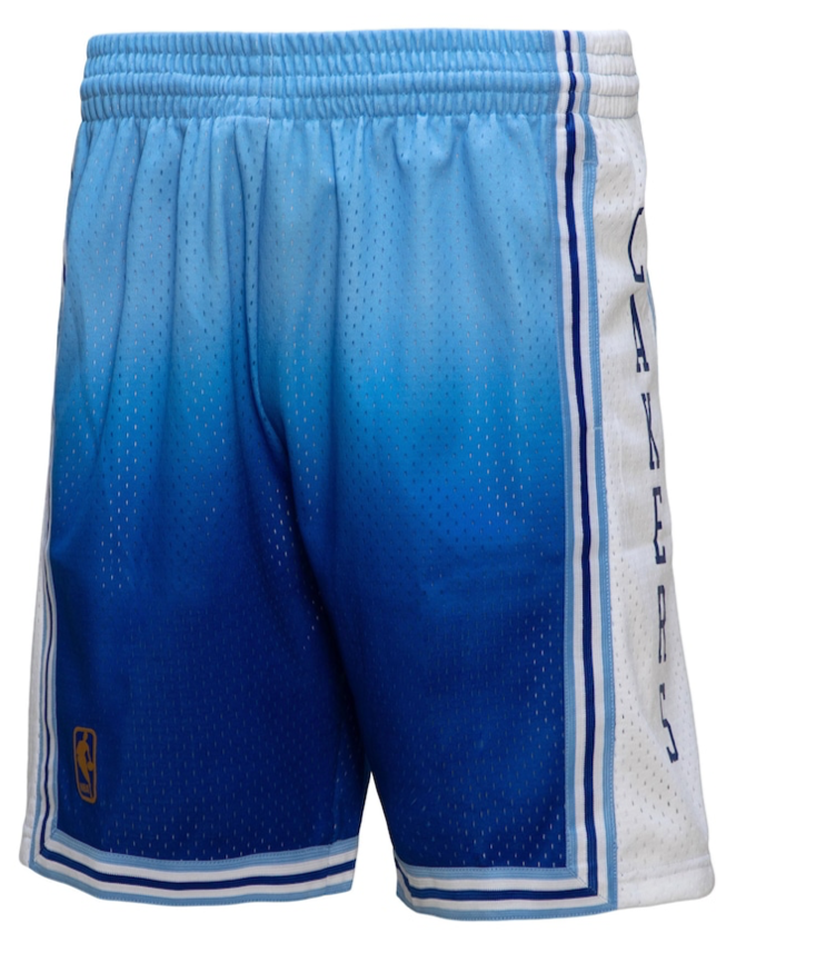 LOS ANGELES LAKERS 1996 FADEAWAY NBA MITCHELL & NESS ROYAL SHORTS