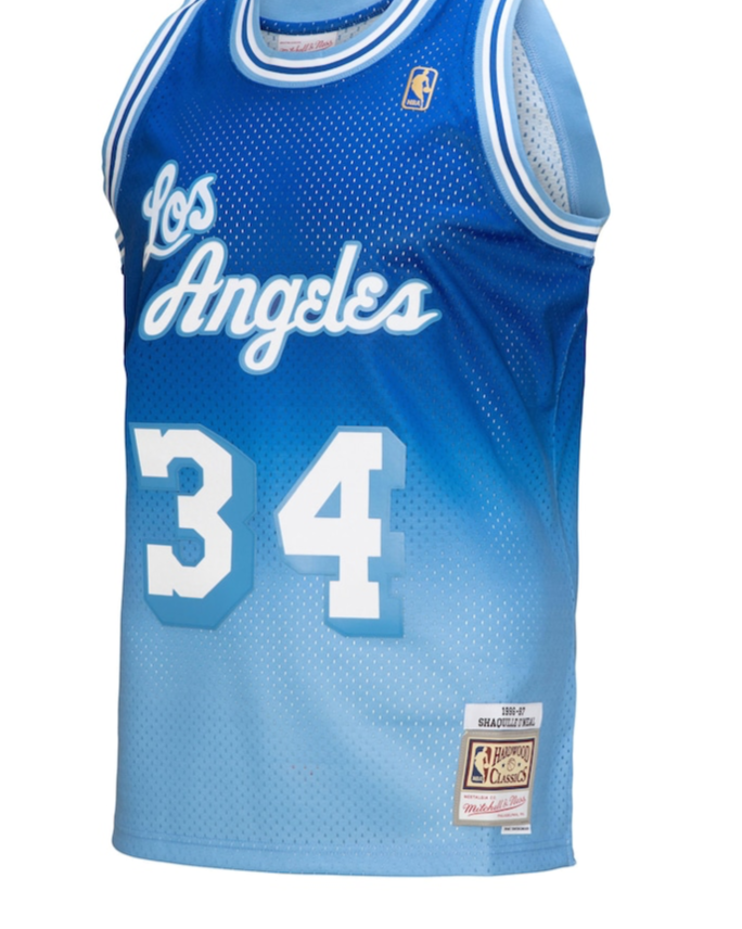LOS ANGELES LAKERS 1996 SHAQUILLE O'NEAL FADEAWAY NBA MITCHELL & NESS SWINGMAN JERSEY