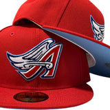 LOS ANGEL ANGELS RED ICY BRIM NEW ERA FITTED HAT