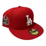 LOS ANGELES ALL RED 1958-2018 SIDE PATCH NEW ERA FITTED HAT