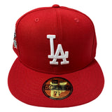 LOS ANGELES ALL RED 1958-2018 SIDE PATCH NEW ERA FITTED HAT