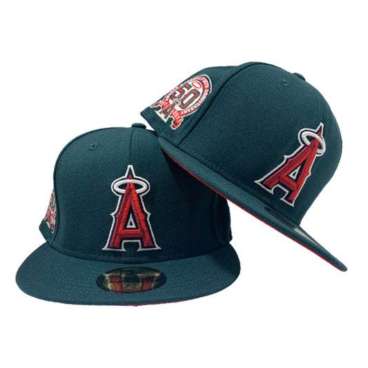 LOS ANGELES ANGLES ALL GREEN 50TH ANNIVERSARY NEW ERA FITTED HAT
