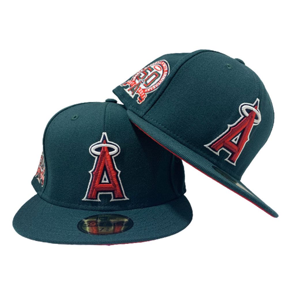 LOS ANGELES ANGLES ALL GREEN 50TH ANNIVERSARY NEW ERA FITTED HAT