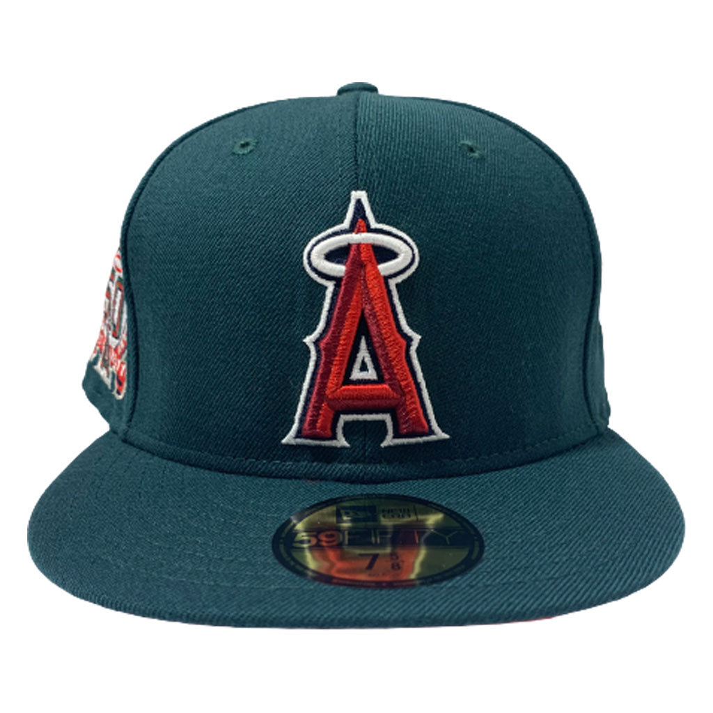 LOS ANGELES ANGLES ALL GREEN 50TH ANNIVERSARY NEW ERA FITTED HAT