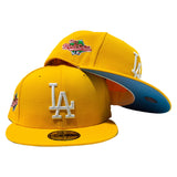 LOS ANGELES DODGERS 1988 WORLD SERIES YELLOW ICY BRIM NEW ERA FITTED HAT