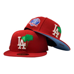 LOS ANGELES DODGERS 60TH SEASONS RED CAP ICY BRIM NEW ERA FITTED HAT