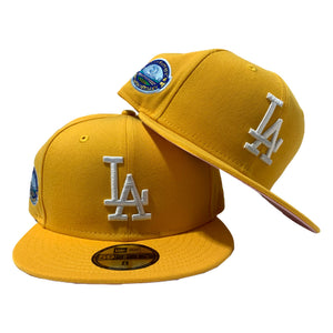 LOS ANGELES DODGERS ALL YELLOW 50TH ANNIVERSARY NEW ERA FITTED HAT